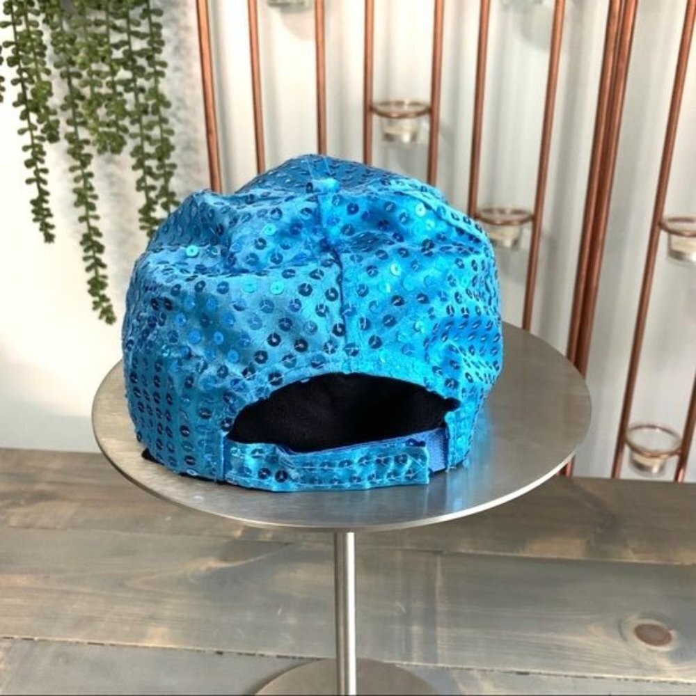 Blue Sequined Baseball Cap - Picture 4 of 7
